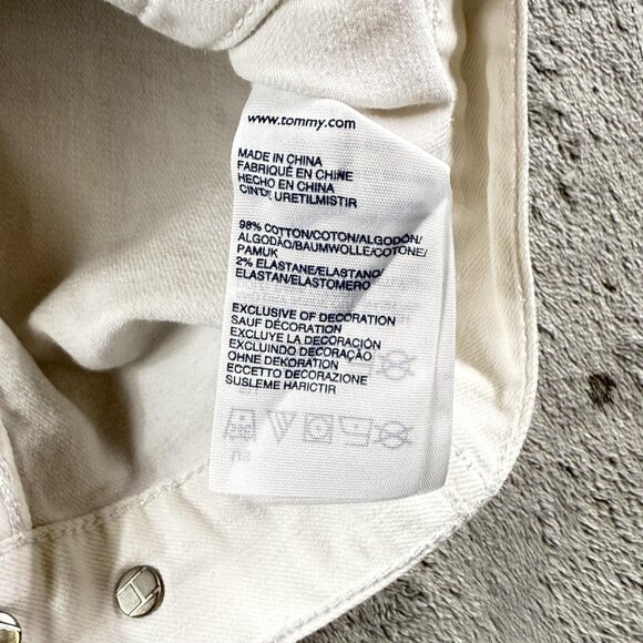 Tommy Hilfiger Jacket Womens Large Denim Stretch Jean Button Up Casual Coat Y2K - Picture 8 of 13